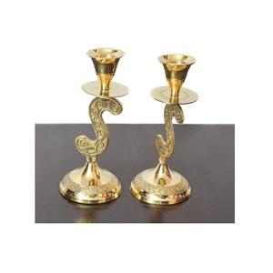 Portavelas de aluminio decorativo para el hogar con acabado de latón, Material de Metal navideño para linternas y tarros de velas - Product Image 1