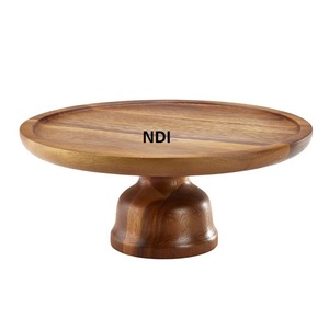 New Year Party Celebrating Decorative <b>Cake</b> <b>Stand</b> Wooden Black Finishing Restaurant Tabletop Decorative Round <b>Cake</b> <b>Stand</b> - Product Image 3