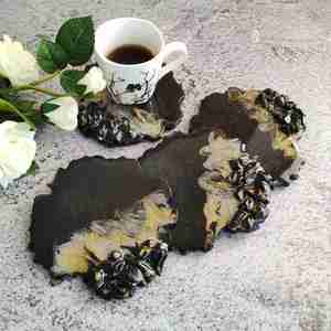 Posavasos de flores duradero ecológico hecho a mano de lujo con diseño personalizado, forma personalizada, artesanía de resina, logotipo personalizado, calidad de exportación de la India - Product Image 5