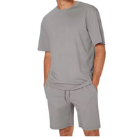 Ensemble de t-shirts décontractés respirants pour hommes, été, 2 pièces, vêtements de sport, 100% fibre de bambou, impression personnalisée de la marque, col rond, sans couture