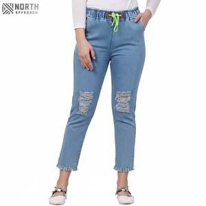 Oem Customized Breathable In Stock High Quality Fabric <b>Super</b> <b>Stretch</b> Wide Leg Baggy Denim <b>Jeans</b> For Women's - Product Image 4