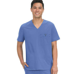 Uniformes de soins infirmiers personnalisés respirants col en V à la mode ensemble de gommages uniformes pour hommes - Product Image 3