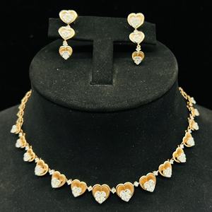 Collier rond taille brillant en or massif 14K avec diamants naturels pour femmes Collection de bijoux de luxe avec évaluation par un tiers - Product Image 1