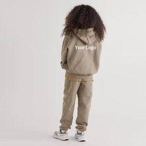 Ensemble de survêtement en molleton français tendance et luxueux, sweat-shirt et pantalon de jogging pour garçon, 2 pièces, nouveau design, imprimé enfant, broderie, survêtement - Product Image 2
