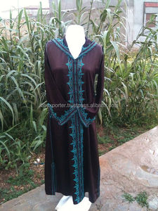Morroccan Style <b>Kaftan</b> With Machine Embroidery and Hood Top Quality - Product Image 1