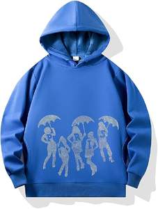 Ropa de calle ligera Sudadera con capucha de diamantes de imitación con cordón Trajes casuales de manga larga Jersey Sudaderas con capucha y sudaderas de gran tamaño - Product Image 2