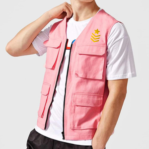 Logotipo personalizado y color transpirable sin mangas Cargo chaleco chaqueta con múltiples bolsillos para el verano - Product Image 3