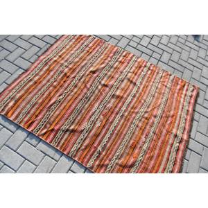 Naranja marrón 4x5.2ft bohemio Vintage turco alfombra clásica área grande lana látex Rectangular Patchwork para pasillo para decoración de habitación - Product Image 4