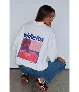 Set the Bar High Eco-Friendly Summer Loose Print Oversized <b>White</b> <b>T</b>-<b>shirt</b> <b>for</b> <b>Women</b> - Product Image 5