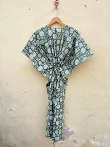 ชุดเดรส kfatan ทำด้วยมือสไตล์อินเดียสำหรับผู้หญิงชุดนอนสไตล์ลำลองพิมพ์ลายดอกไม้สำหรับวันหยุดพักผ่อนชายหาดที่ดีสำหรับฤดูร้อน - Product Image 5