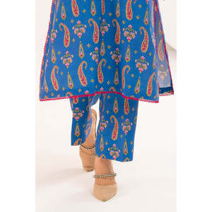 Traje de 2 Piezas en Crepé de Viscosa Estampado WNST-52007, Top Bordado para Uso Diario - Product Image 2