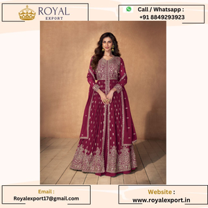 เปิดตัวชุดสูทสวย Georgette Santoon คอลเลกชันสูทชาวปากีสถานอินเดีย มีจําหน่ายในราคาขายส่งสุราษฎร์อินเดีย - Product Image 5