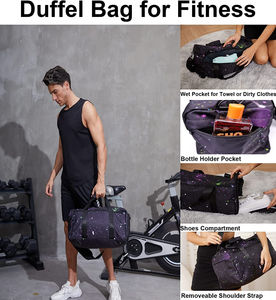 Sac de sport personnalisé pour homme et femme, sac de sport noir, sac de voyage, sac de sport de grande capacité pour l'extérieur - Product Image 6