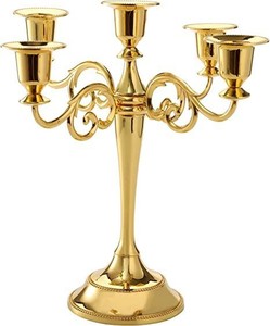 Handmade Luxury Finish Metal <b>Candelabra</b> 5-Candle Decorative Wedding Centerpiece with Candle Jars Wedding Decor - Product Image 5