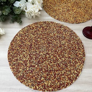 Elegante Diseño Floral Clásico Hecho a Mano, Bordado con Cuentas Personalizable, Impresión en Serigrafía Ecológica, Alta Calidad para el Hogar - Product Image 1