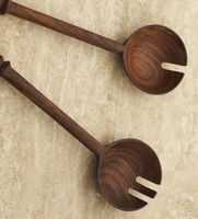 Ensemble de serveurs à salade, outils à salade en bois naturel massif, résistants à la chaleur, écologiques, compatibles lave-vaisselle et micro-ondes, pour la cuisine à domicile