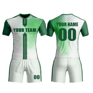 Juego de uniformes de fútbol de secado rápido de alta calidad, tela de poliéster transpirable personalizada con impresión por sublimación para equipos y clubes - Product Image 2