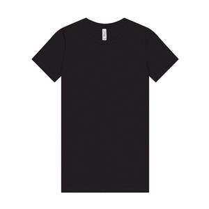 Camiseta Personalizada para Mujer, Cuello Redondo Profundo, Corte Ajustado, 100% Algodón, Negra, Color Sólido - Product Image 1