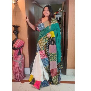 Nouvel arrivage de vêtements de fête 2022, couleur mixte, magnifique Hakoba Ajrakh Saree avec Blouse, achats en ligne depuis la tenue indienne - Product Image 1