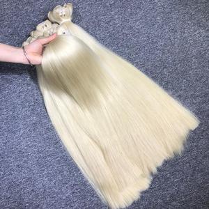 Extensions de cheveux vietnamiennes lisses naturelles blondes, éclaircissant, sans enchevêtrement, cuticule alignée, matière première à double tirage, vente en gros - Product Image 2