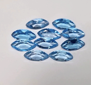 Topaze bleue suisse naturelle en forme de marquise à facettes bleues pierres précieuses en vrac fournisseur de gros bijoux meilleur prix d'usine - Product Image 4