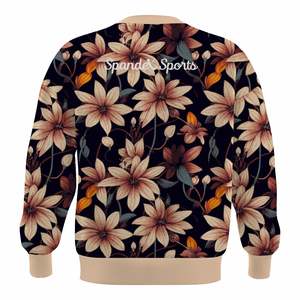 Basics <b>Men</b> Washed Crewneck Sweater Oversized Thick Wool <b>Thermal</b> Design <b>for</b> Casual Fashion Wear Moody floral fleece - Product Image 2