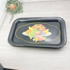 Bandeja DE SERVICIO DE METAL vintage con pintado floral, producto de uso doméstico con logotipo y forma personalizados - Product Image 4