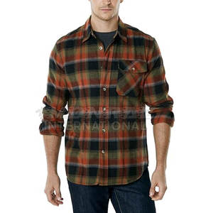 Camisas de franela de algodón 100% personalizadas para hombre, diseño a cuadros transpirable a la moda de otoño, suministro a granel, Camisa de franela personalizada a la moda de otoño - Product Image 4