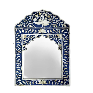 Miroir mural de mariage en nacre Art Déco design, décoration élégante faite à la main pour le salon et la chambre à coucher - Product Image 1