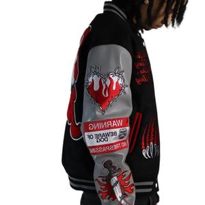 OEM personnalisé hiver Vintage école collège hommes vestes manteau laine Letterman grande taille culture université veste homme - Product Image 5