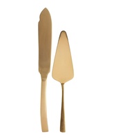 Ensemble de couverts en acier inoxydable fabriqués à la main taille personnalisée Restaurant couteau à gâteau en laiton et ensemble de serveur vaisselle pour la maison