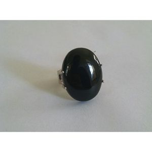 Shah Gems Women's Natural Black Onyx <b>Ring</b> 925 Sterling <b>Silver</b> Gemstone Bezel <b>Set</b> <b>Ring</b> Free Size for Gift - Product Image 2