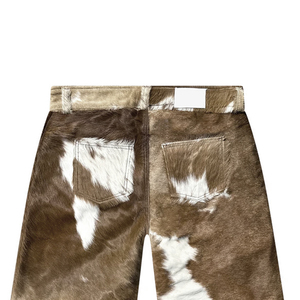 Shorts en cuir de vachette décontractés de haute qualité pour hommes - Confortables, à taille élastique, séchage rapide et respirants pour l'été - Product Image 3