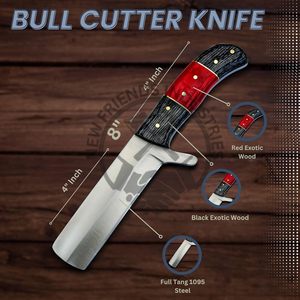 Cuchillo utilitario EDC multifuncional hecho a mano de acero de alto carbono 1095 con mango de madera exótica, hoja fija, para caza, camping, estilo cowboy, OEM - Product Image 3
