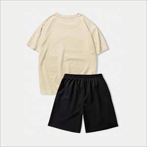 Nouveauté T-shirt et short en coton pour hommes, ensemble deux pièces avec chemise d'été, streetwear, ensemble court, coupe décontractée et respirant. - Product Image 2