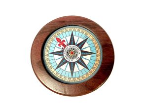 เข็มทิศแม่เหล็กทำจากไม้แบบโบราณของการเดินเรือโดยหัตถกรรม Calvin สำหรับให้เป็นของขวัญมีคุณสมบัติในการแสดงหน้าปัดเข็มทิศ - Product Image 2