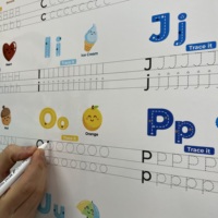 Effaceur sec pour enfants, étiquette d'activité de l'alphabet anglais guidée, réutilisable, Durable, matériau en polystyrène, maintient la Surface avec El statique