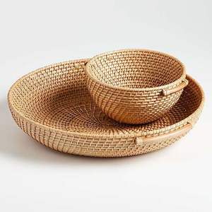 Bandeja de servicio de ratán ecológica moderna, excelente diseño de madera natural para el hogar, hotel, restaurante, uso, tamaño y forma de tendencia - Product Image 2