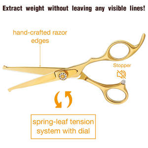 Venta caliente profesional japonés diestro 440C hoja afilada de acero inoxidable puntas redondeadas de seguridad tijeras de pelo de mango largo - Product Image 3