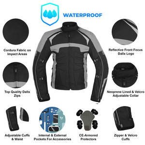 Veste en Cordura pour moto Style de conduite urbaine avec armure anti-impact et coutures durables Veste en Cordura pour moto de tourisme - Product Image 3
