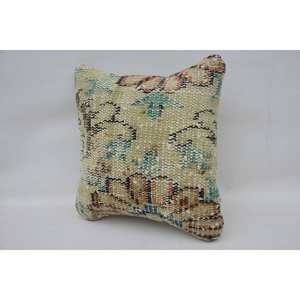 Almohada de retazos Kantha de lana Beige, cojín decorativo de 12x12 pulgadas, tejido bordado, estampado Vintage, cuadrado, portátil, suelo de cama - Product Image 3