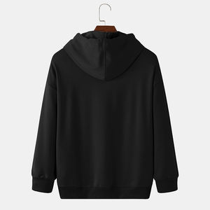 Venta al por mayor 100% algodón logotipo personalizado estampado polar pulóver sudaderas con capucha moda Casual patrón sólido invierno liso teñido Sudadera con capucha - Product Image 4