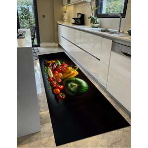 Tapis imprimé : design moderne, texture douce, idéal pour la cuisine et l'entrée, avec poils doux - Product Image 5