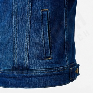 Veste en denim brut teint uni à boutons recouverts pour femmes Prix bas Meilleure qualité Veste élégante à la mode Vêtements de rue Haut - Product Image 5