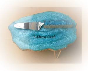 ถาดรองเค้กเรซินพร้อมที่วางเค้กสเตนเลสมีด้ามจับทำจากเรซินถาดเค้กสำหรับงานแต่งงานงานวันเกิด - Product Image 5