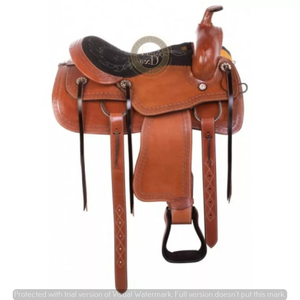 Selles en cuir personnalisables de haute qualité Western Horse Barrel Trail Racing Pleasure pour l'équitation Taille de cheval 10-18 - Product Image 3