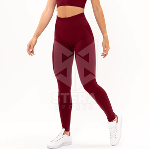 Logo personnalisé de haute qualité Gym Active Wear Fitness taille haute Leggings femmes Yoga pantalon quatre voies Stretch Leggings - Product Image 5