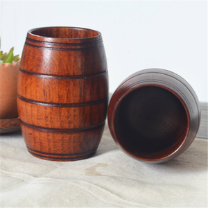 Tasse à bière en bois en forme de baril, écologique, personnalisable, en bois de jujube, vente chaude - Product Image 2