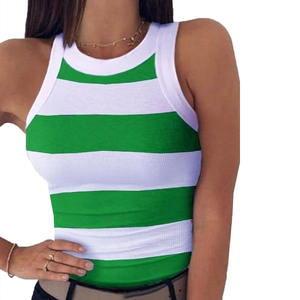 Gros Logo Personnalisé Respirant Uni Côtelé Tricot Crop Top 100% Coton Impression Femmes Fibre De Bambou Débardeurs - Product Image 4