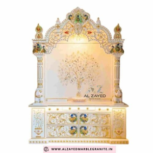 Mandir de mármol de diseño moderno hecho a mano de calidad superior para decoración del hogar escultura de templo hindú - Product Image 4